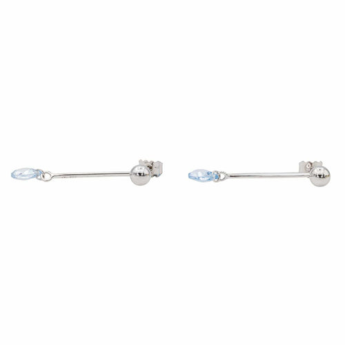 Boucles d'oreilles Boucles d'oreilles pendantes en or blanc et aigues-marines 58 Facettes 3145033CN