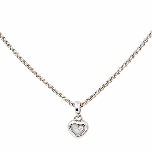 Collier Chopard Happy Diamonds - Collier cœur en or blanc avec diamant 58 Facettes 3798066RV