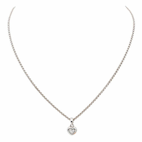 Collier Chopard Happy Diamonds - Collier cœur en or blanc avec diamant 58 Facettes 3798066RV