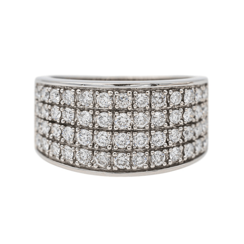 Bague 53.5 Bague en or blanc 18 carats sertie de diamants 58 Facettes 3282757CN