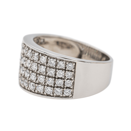 Bague 53.5 Bague en or blanc 18 carats sertie de diamants 58 Facettes 3282757CN