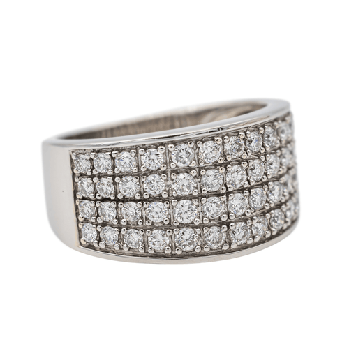 Bague 53.5 Bague en or blanc 18 carats sertie de diamants 58 Facettes 3282757CN