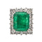 Bague 51 Bague en or blanc 18 carats avec émeraude et diamants 58 Facettes 3981319RV