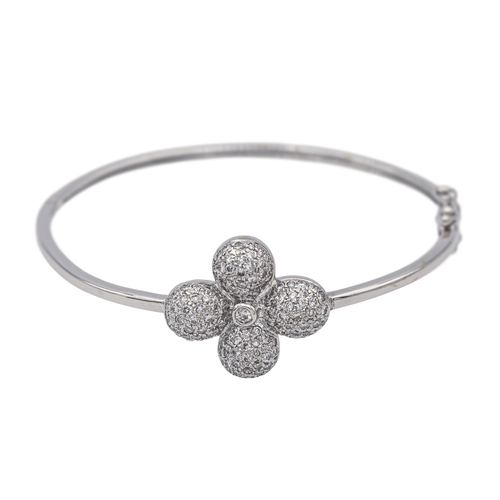 Bracelet Bracelet jonc en or blanc 18 carats serti de diamants 58 Facettes 4013368CN
