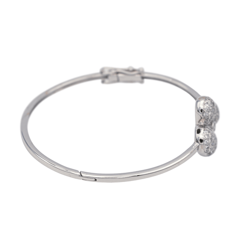 Bracelet Bracelet jonc en or blanc 18 carats serti de diamants 58 Facettes 4013368CN