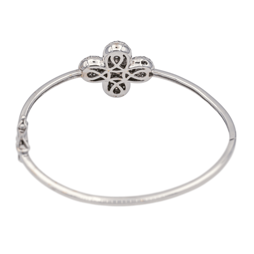 Bracelet Bracelet jonc en or blanc 18 carats serti de diamants 58 Facettes 4013368CN