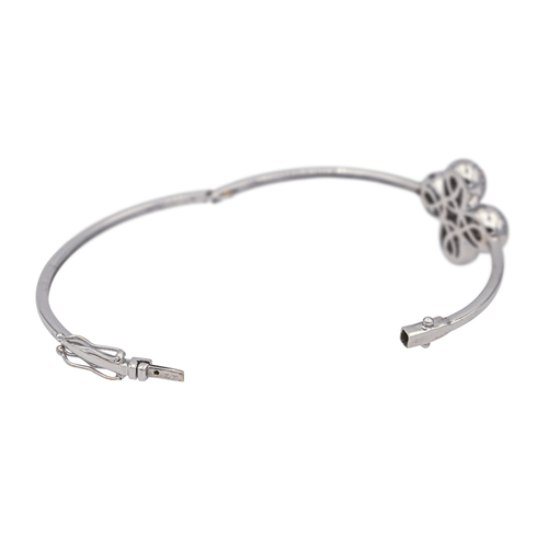 Bracelet Bracelet jonc en or blanc 18 carats serti de diamants 58 Facettes 4013368CN