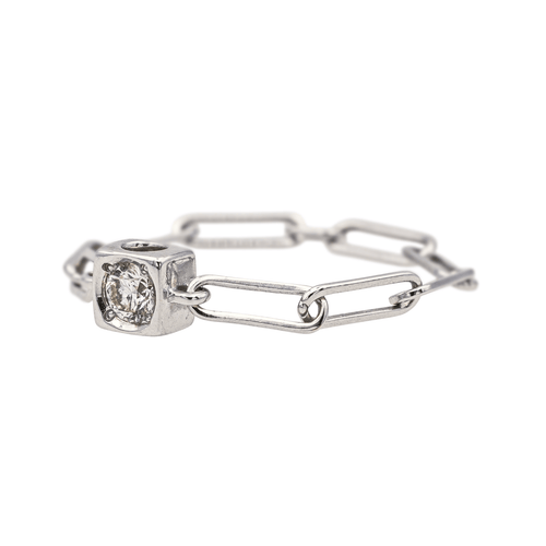 Bague 50 Dinh Van Le Cube - Bague en or blanc avec diamant 58 Facettes 3980696RV