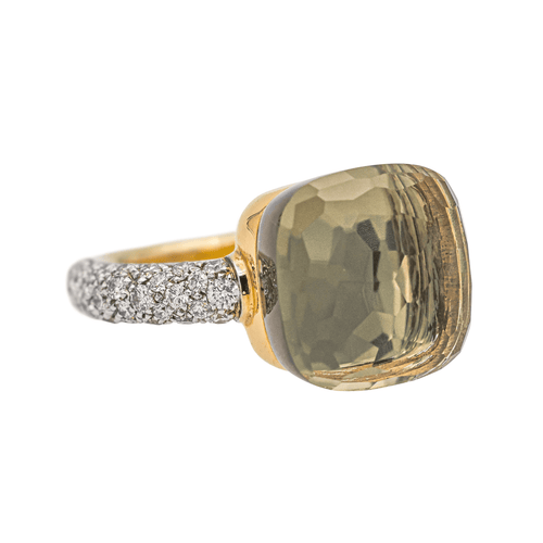 Bague 52 Pomellato Nudo - Bague en or rose avec prasiolite et diamants 58 Facettes 4174060RV