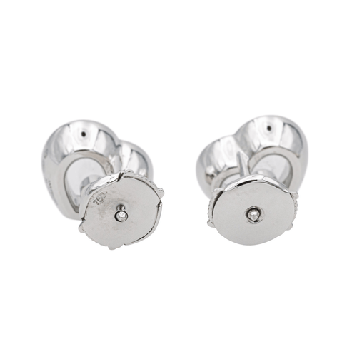 Boucles d'oreilles Chopard Happy Diamonds - Boucles d'oreilles cœur en or blanc et diamants 58 Facettes 4173784RV