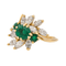 Bague 54.5 Bague en or jaune 18 carats avec émeraudes et diamants 58 Facettes 4002850CN