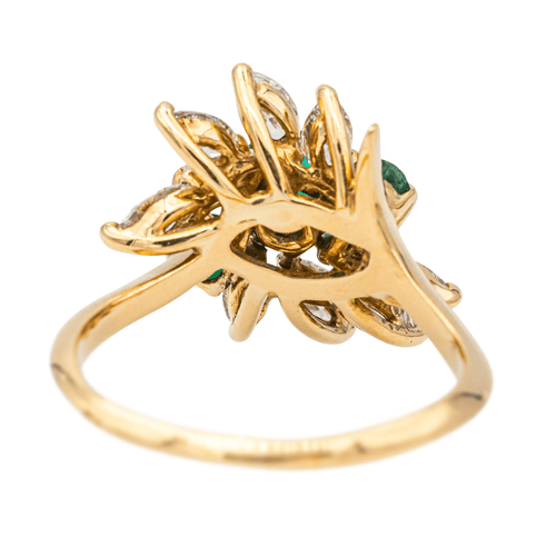Bague 54.5 Bague en or jaune 18 carats avec émeraudes et diamants 58 Facettes 4002850CN