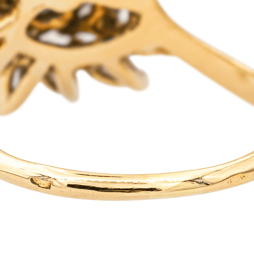 Bague 54.5 Bague en or jaune 18 carats avec émeraudes et diamants 58 Facettes 4002850CN