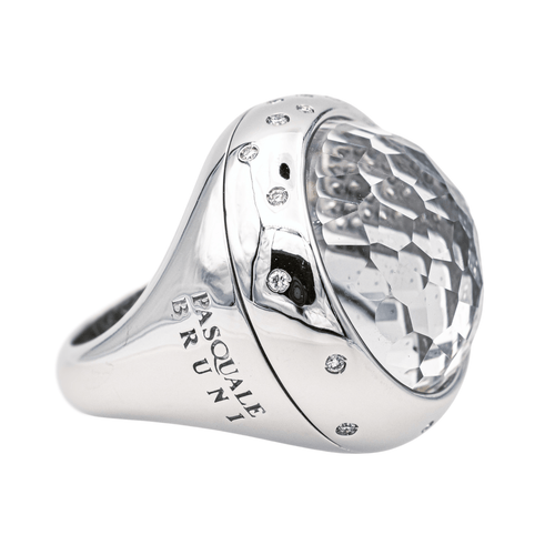 Bague 54 Pasquale Bruni - Bague en or blanc, quartz, diamants et saphirs 58 Facettes 3785007CN