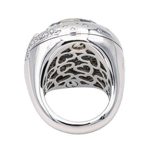 Bague 54 Pasquale Bruni - Bague en or blanc, quartz, diamants et saphirs 58 Facettes 3785007CN