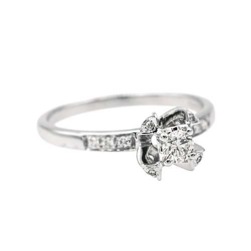 Bague 54 Mauboussin Sacré Désir - Bague solitaire en or blanc et diamants 58 Facettes 4098667RV