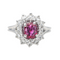 Bague 49 Bague Pompadour en or blanc 18 carats avec rubis et diamants 58 Facettes 3905084CN