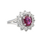 Bague 49 Bague Pompadour en or blanc 18 carats avec rubis et diamants 58 Facettes 3905084CN