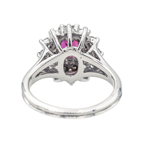 Bague 49 Bague Pompadour en or blanc 18 carats avec rubis et diamants 58 Facettes 3905084CN