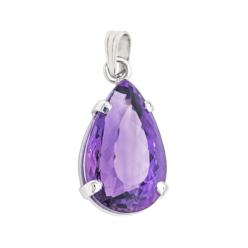 Pendentif Pendentif en or blanc 18 carats serti d’une améthyste 58 Facettes 3944480CN