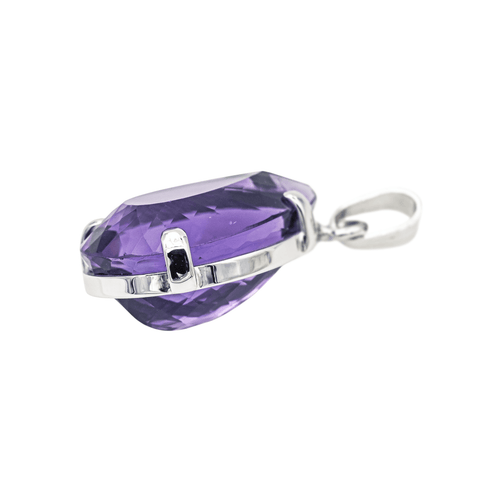 Pendentif Pendentif en or blanc 18 carats serti d’une améthyste 58 Facettes 3944480CN
