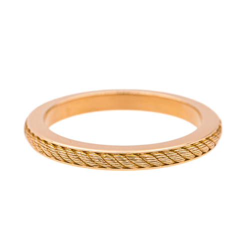 Bague 53 Fred Force 10 - Bague demi-alliance en or rose et diamants 58 Facettes 4167001RV