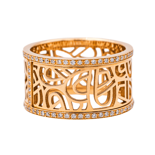 Bague 54 Poiray - Bague Cœur fil en or rose et diamants 58 Facettes 4160472RV