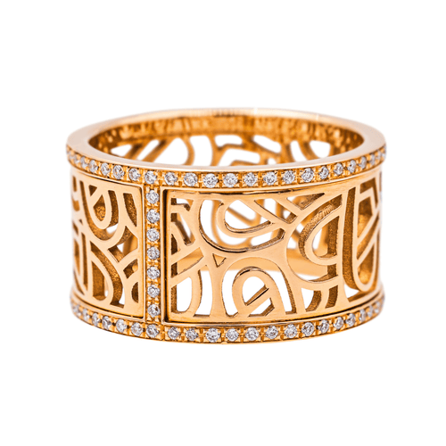 Bague 54 Poiray - Bague Cœur fil en or rose et diamants 58 Facettes 4160472RV