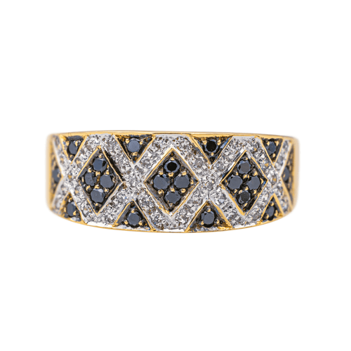 Bague 54 Bague en or jaune 18 carats pavée de diamants 58 Facettes 3754992CN
