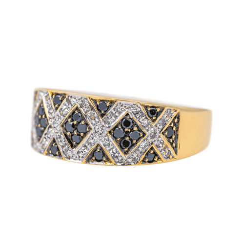 Bague 54 Bague en or jaune 18 carats pavée de diamants 58 Facettes 3754992CN