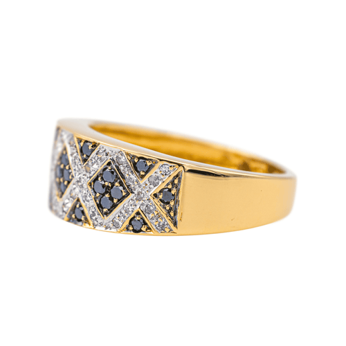 Bague 54 Bague en or jaune 18 carats pavée de diamants 58 Facettes 3754992CN