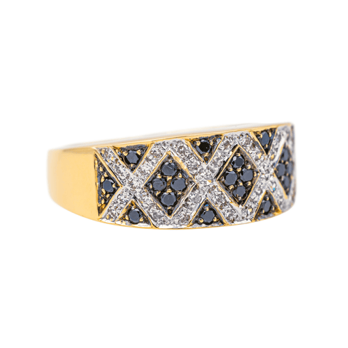 Bague 54 Bague en or jaune 18 carats pavée de diamants 58 Facettes 3754992CN