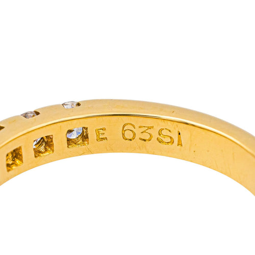 Bague 53 Bague demi-alliance en or jaune 18 carats et diamants 58 Facettes 4113262CN