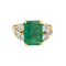 Bague 46 Bague en or jaune 18 carats avec émeraude et diamants 58 Facettes 3905083CN
