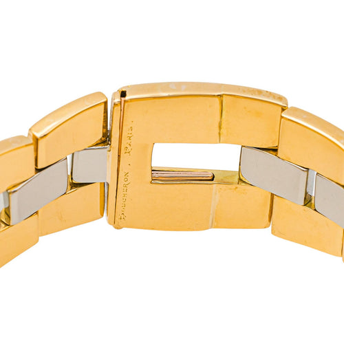 Bracelet Boucheron - Bracelet tank rétro en or jaune, blanc et rose 58 Facettes 4292713CN