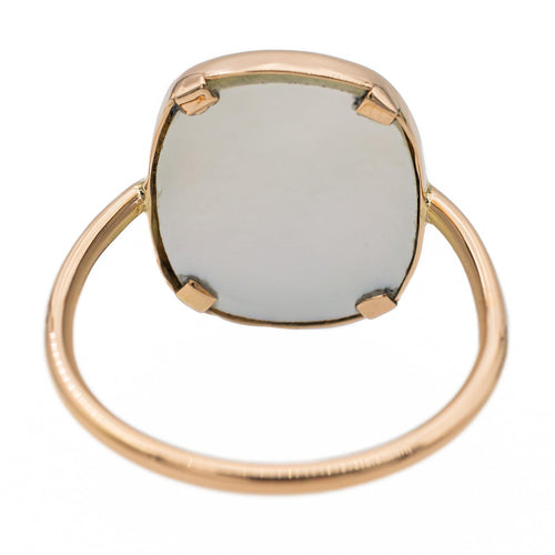 Bague 56 Ginette NY White Mop Antique - Bague en or rose 18 carats nacre 58 Facettes 2730190CN
