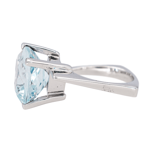 Bague 49 Bague solitaire en or blanc et aigue-marine 58 Facettes 4152530RV