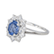 Bague 57 Bague Pompadour en or blanc avec saphir ovale et diamants 58 Facettes 4354722CN