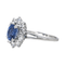 Bague 57 Bague Pompadour en or blanc avec saphir ovale et diamants 58 Facettes 4354722CN