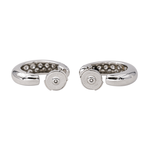 Boucles d'oreilles Boucles d'oreilles créoles en or blanc 18 carats et diamants 58 Facettes 4324639CN