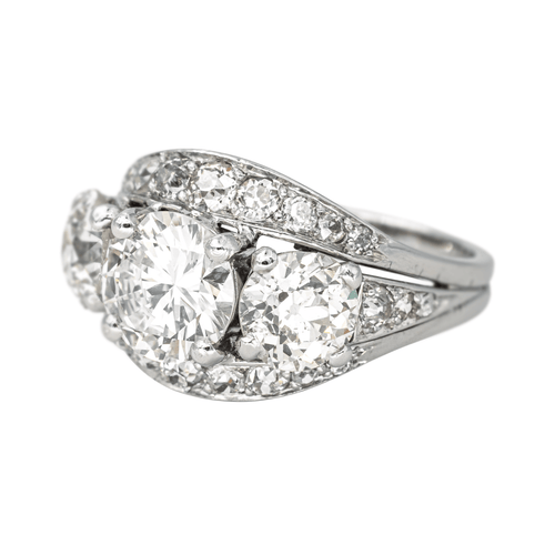 Bague 54 Art déco - Bague en platine, or blanc et diamants 58 Facettes 4387238CN