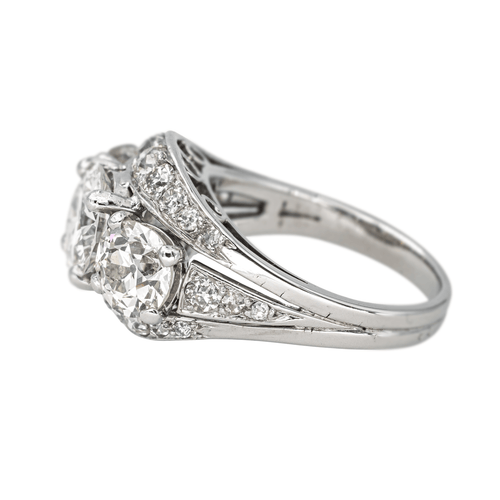 Bague 54 Art déco - Bague en platine, or blanc et diamants 58 Facettes 4387238CN