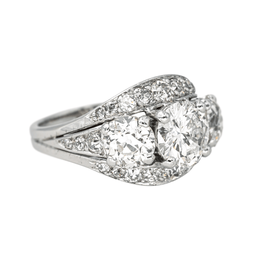 Bague 54 Art déco - Bague en platine, or blanc et diamants 58 Facettes 4387238CN