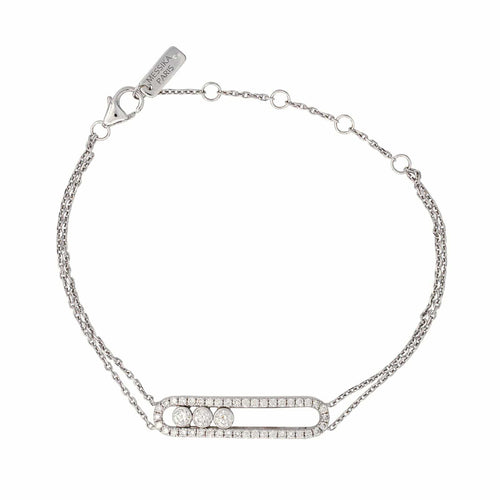 Bracelet Messika Move Classique - Bracelet en or blanc et diamants 58 Facettes 4565767RV