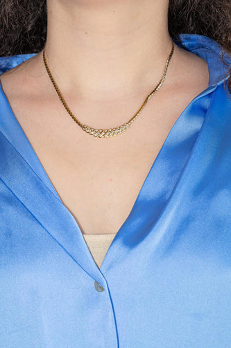 Collier Collier en or jaune 18 carats serti de diamants 58 Facettes 4196954CN