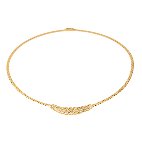 Collier Collier en or jaune 18 carats serti de diamants 58 Facettes 4196954CN