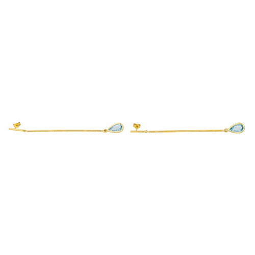 Boucles d'oreilles Boucles d’oreilles pendantes en or jaune 18 carats et topazes 58 Facettes 4377136RV
