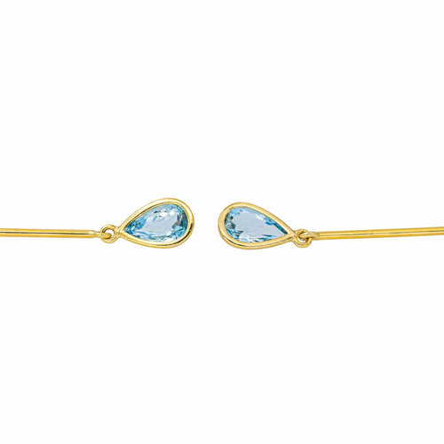 Boucles d'oreilles Boucles d’oreilles pendantes en or jaune 18 carats et topazes 58 Facettes 4377136RV