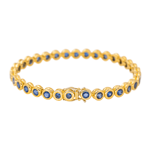 Bracelet Bracelet tennis en or jaune 18 carats serti de saphirs 58 Facettes 4526959CN