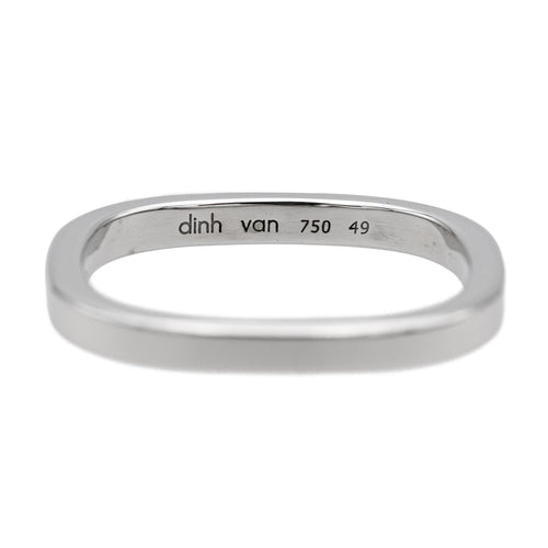 Bague 49 Dinh Van - Bague Alliance Carrée en or blanc 58 Facettes 1819466CN
